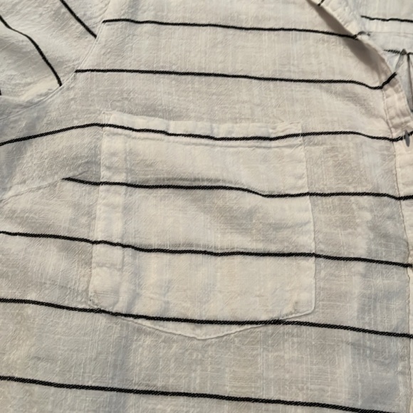 XL Apt. 9 Casual Striped Oversized Button Down Shirt , 100% cotton, white & blue - Picture 10 of 14